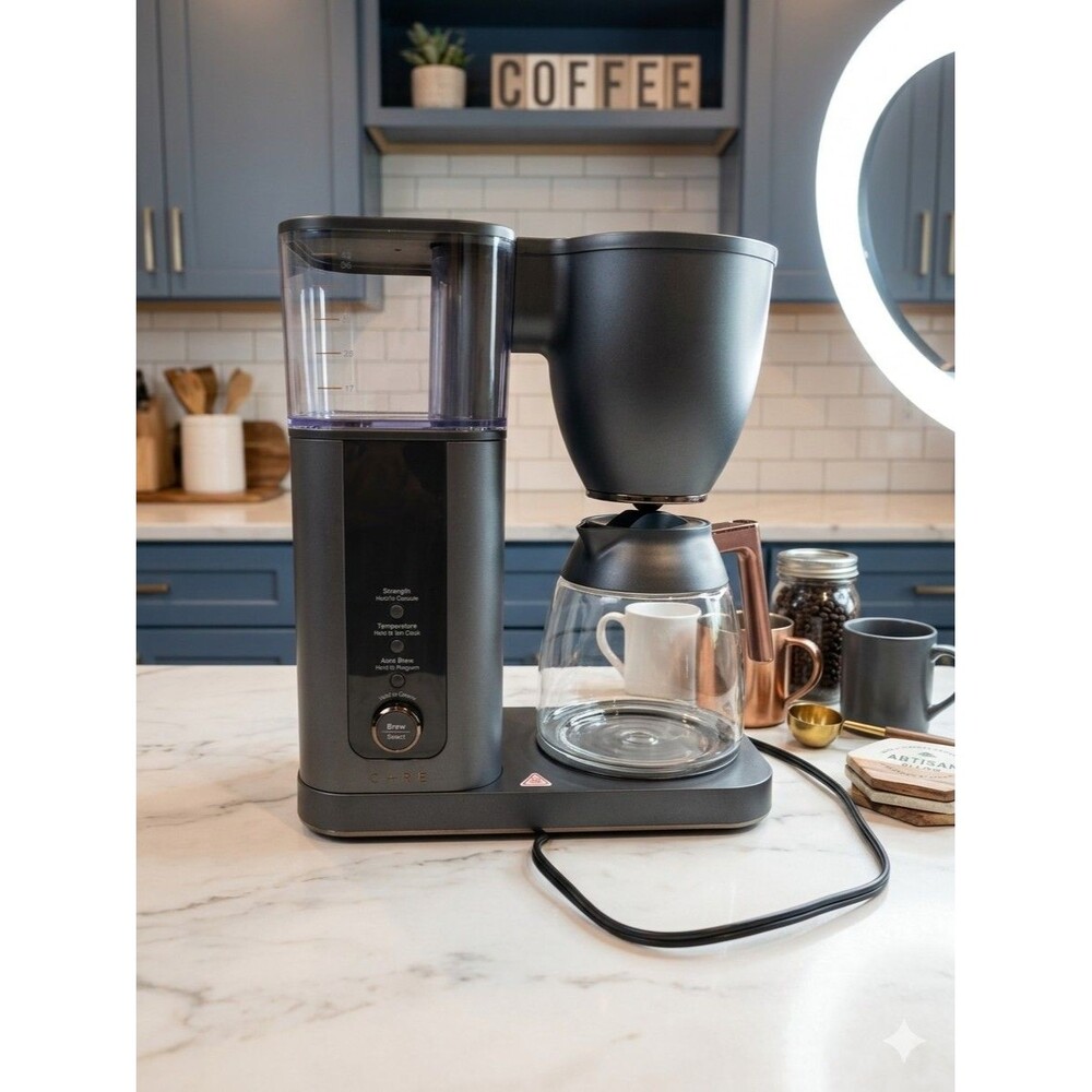 CAFE Specialty Drip Coffee Maker with Glass Carafe Matte Black